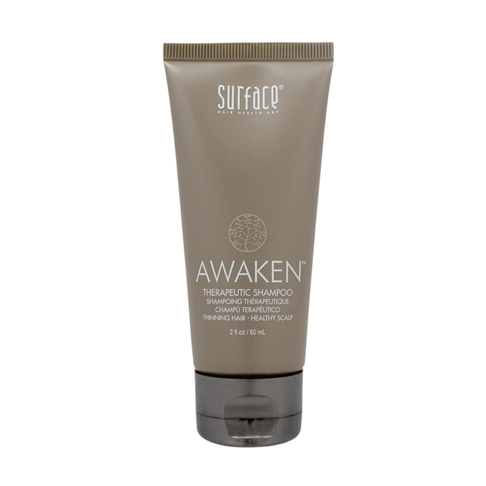 SURFACE bottle front packaging showing label and 2 fl oz size for easy travel