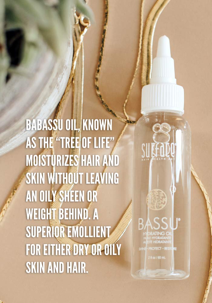 SURFACE Bassu applied to hair mid-lengths in styling scene to reduce frizz and boost shine