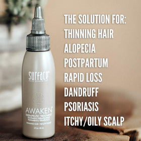 SURFACE applying treatment to scalp demonstrating easy massage application