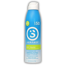 Surface Sunscreen front packaging showing SPF 50 protection and compact 6oz size