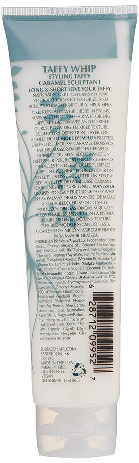 SURFACE taffy whip applied to fingers demonstrating texture control benefit