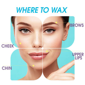 Surgiwax hard wax applied to upper lip area, showing precise stripless removal