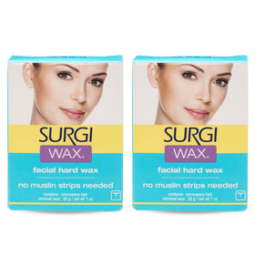 Surgiwax front packaging showing two 1 oz tubs and brand for easy identification