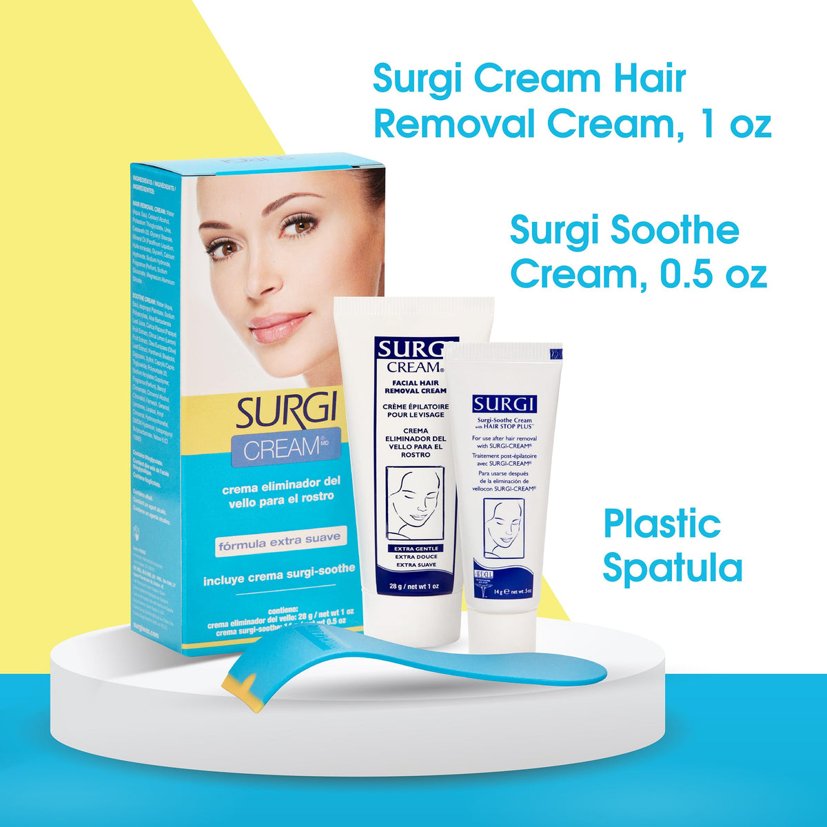 Surgiwax label with aloe and cucumber ingredients for calming