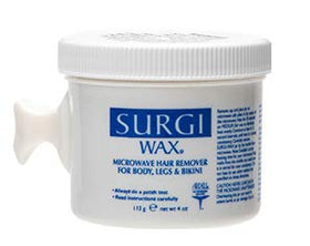 Surgiwax jar in microwave setup showing quick heating and convenient home use