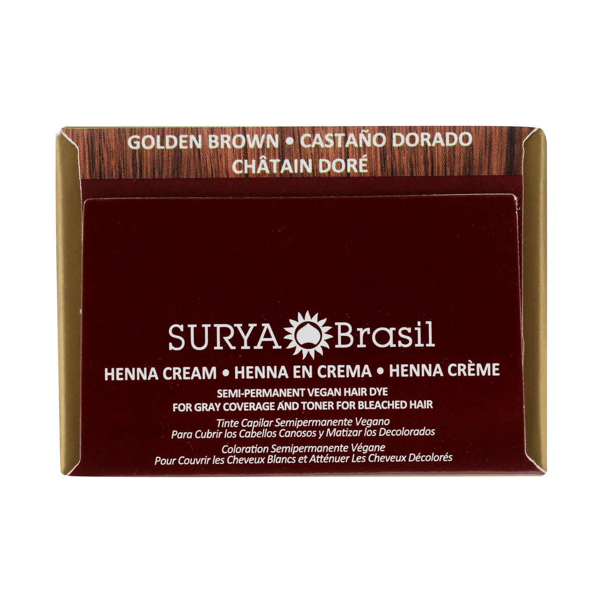 Surya Brasil henna cream before and after swatch showing improved shine
