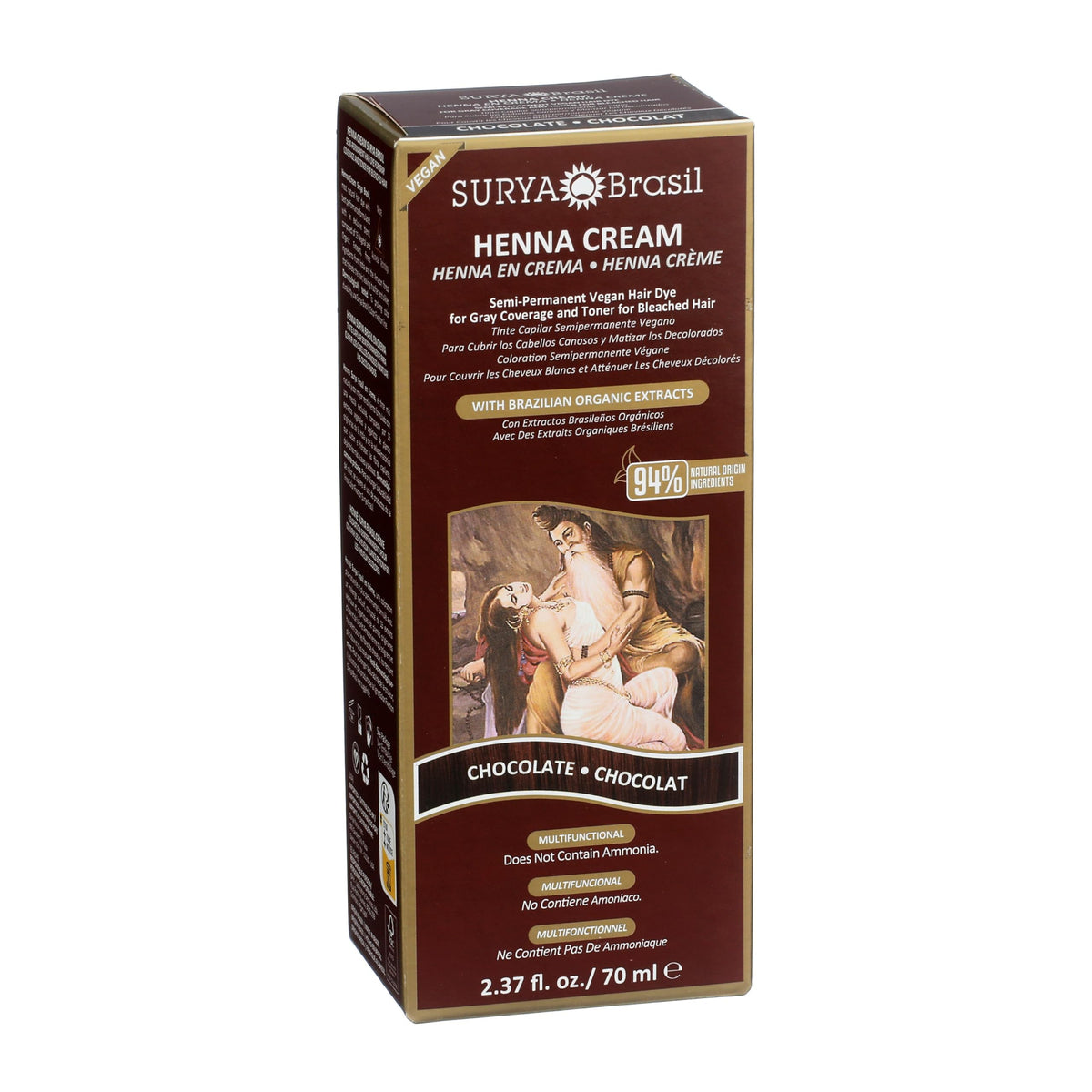 Surya Brasil before and after hair shot showing richer chocolate color and shine