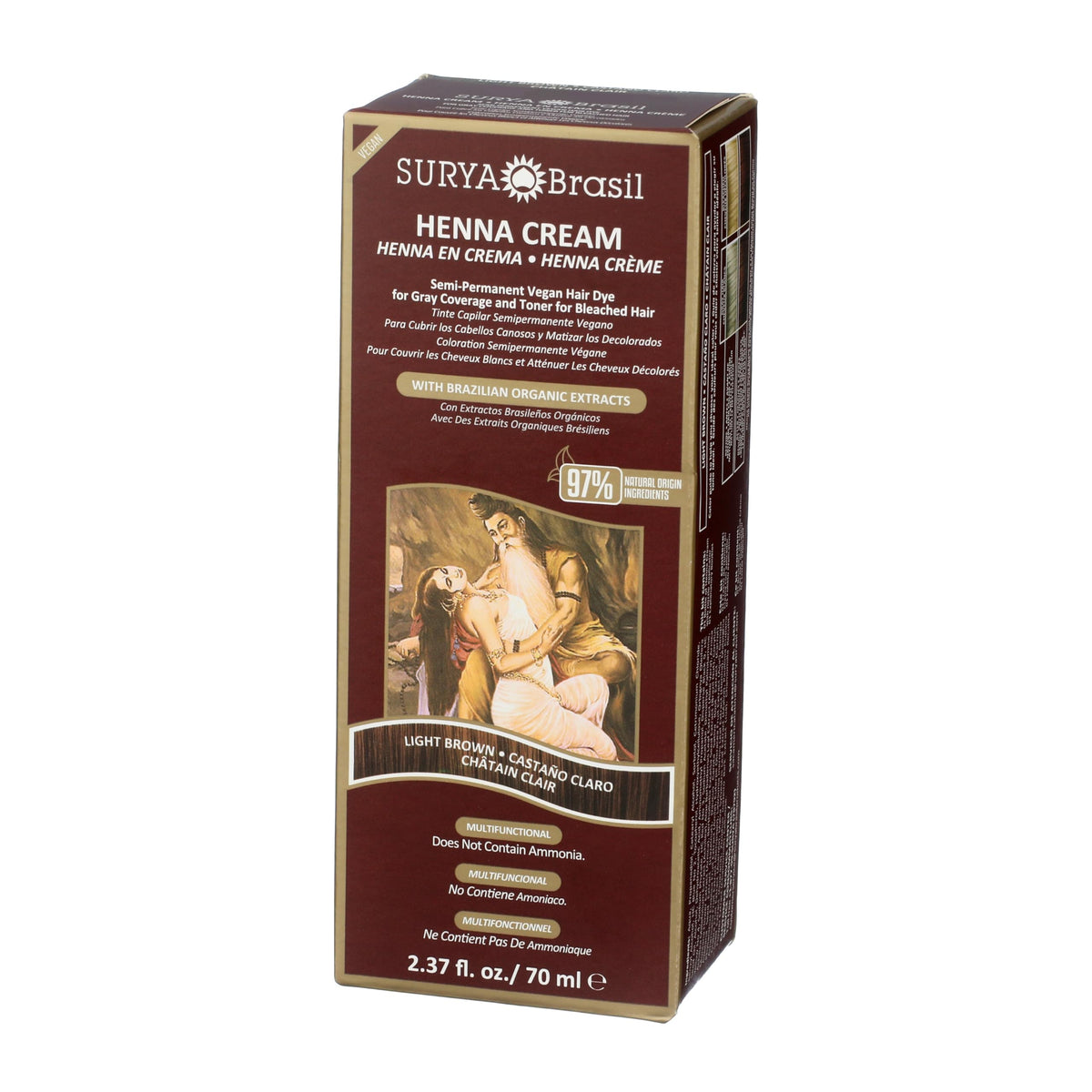 Surya Brasil product label showing natural ingredients and clean formulation