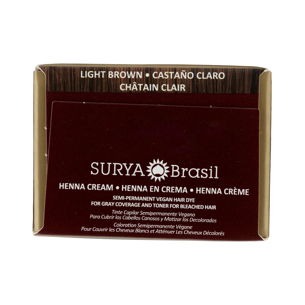 Surya Brasil tube shown next to hand to illustrate 70 ml travel size