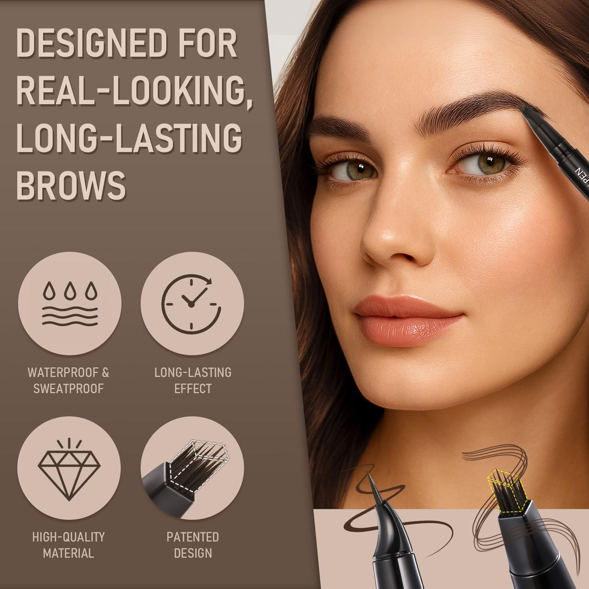 SUSIKEKI before and after brow transformation showing fuller brows