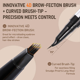 SUSIKEKI close-up of 4D microblading brush creating hair-like strokes