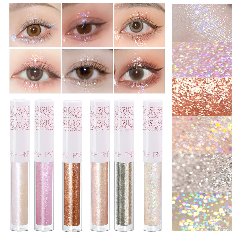 SUSIKEKI front packaging showing six glitter eyeliner tubes, perfect starter set