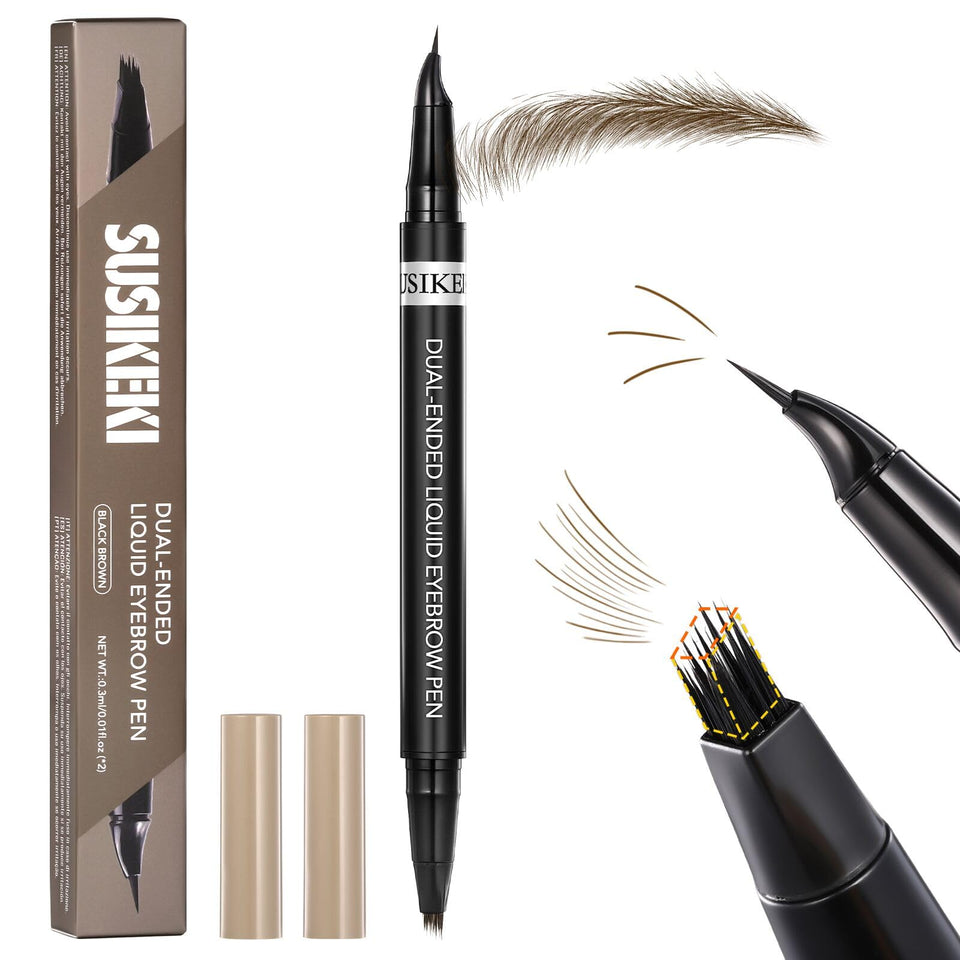 SUSIKEKI front packaging view showing dual-ended pen and shade 02 Brown for convenient use
