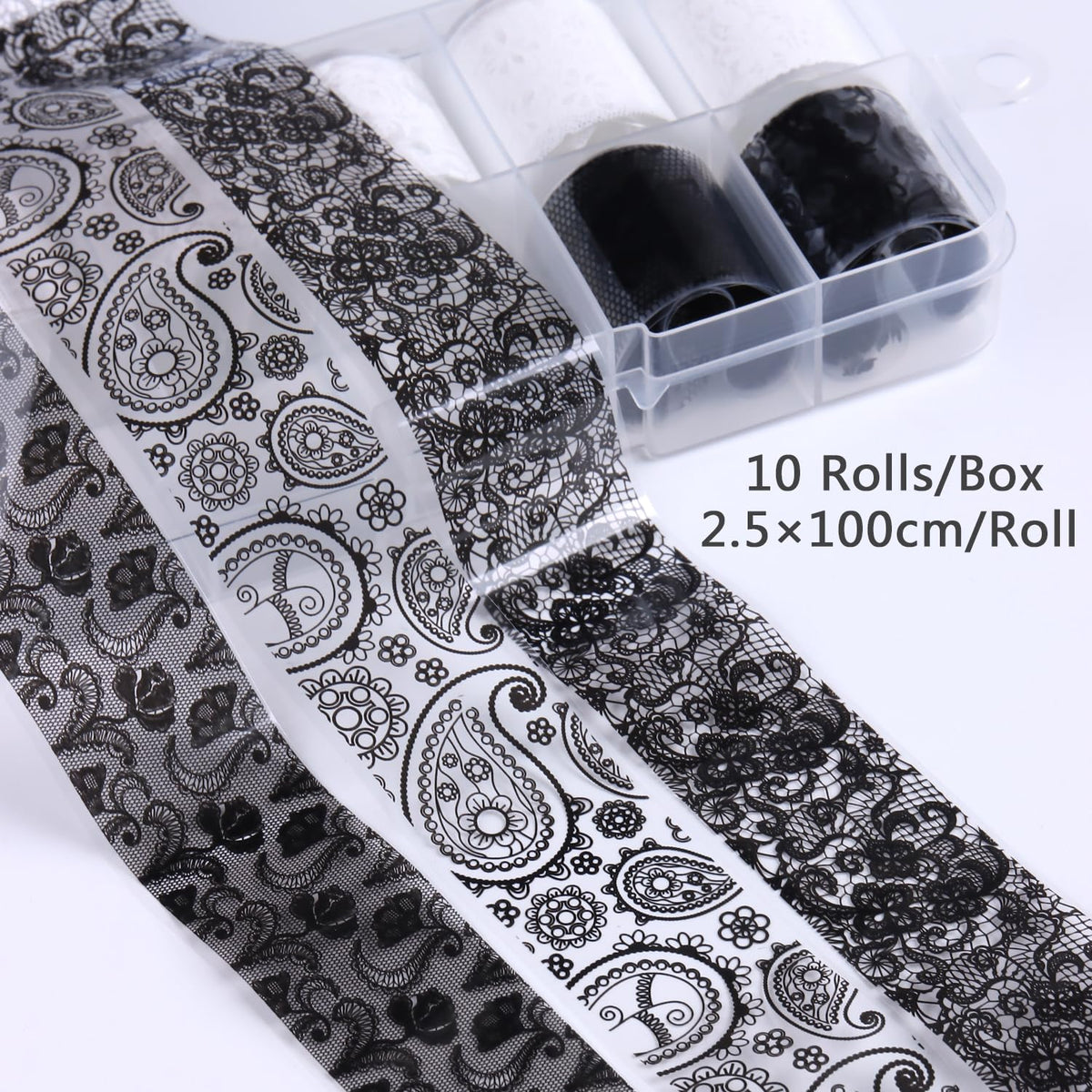 SUTOKAKA close-up of intricate lace patterns, highlighting precise detail for elegant nails