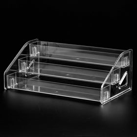 SUTOKAKA front view clear 3-tier organizer showing neat bottle display and quick selection