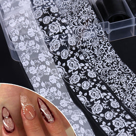 SUTOKAKA rolls spread out to show black and white designs and generous length
