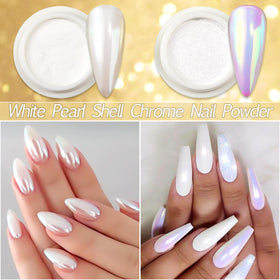 SUTOZMIWE chrome powder mirrored finish on black gel showing intense reflectivity