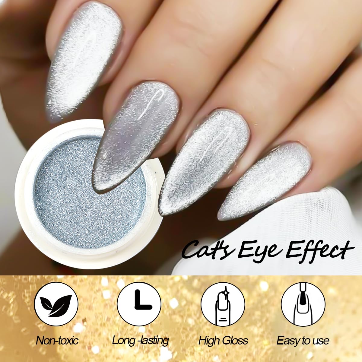 SUTOZMIWE application on nails being rubbed in to create mirror shine