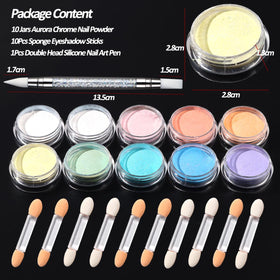 SUTOZMIWE ten jars arranged to display the full color range for varied nail designs