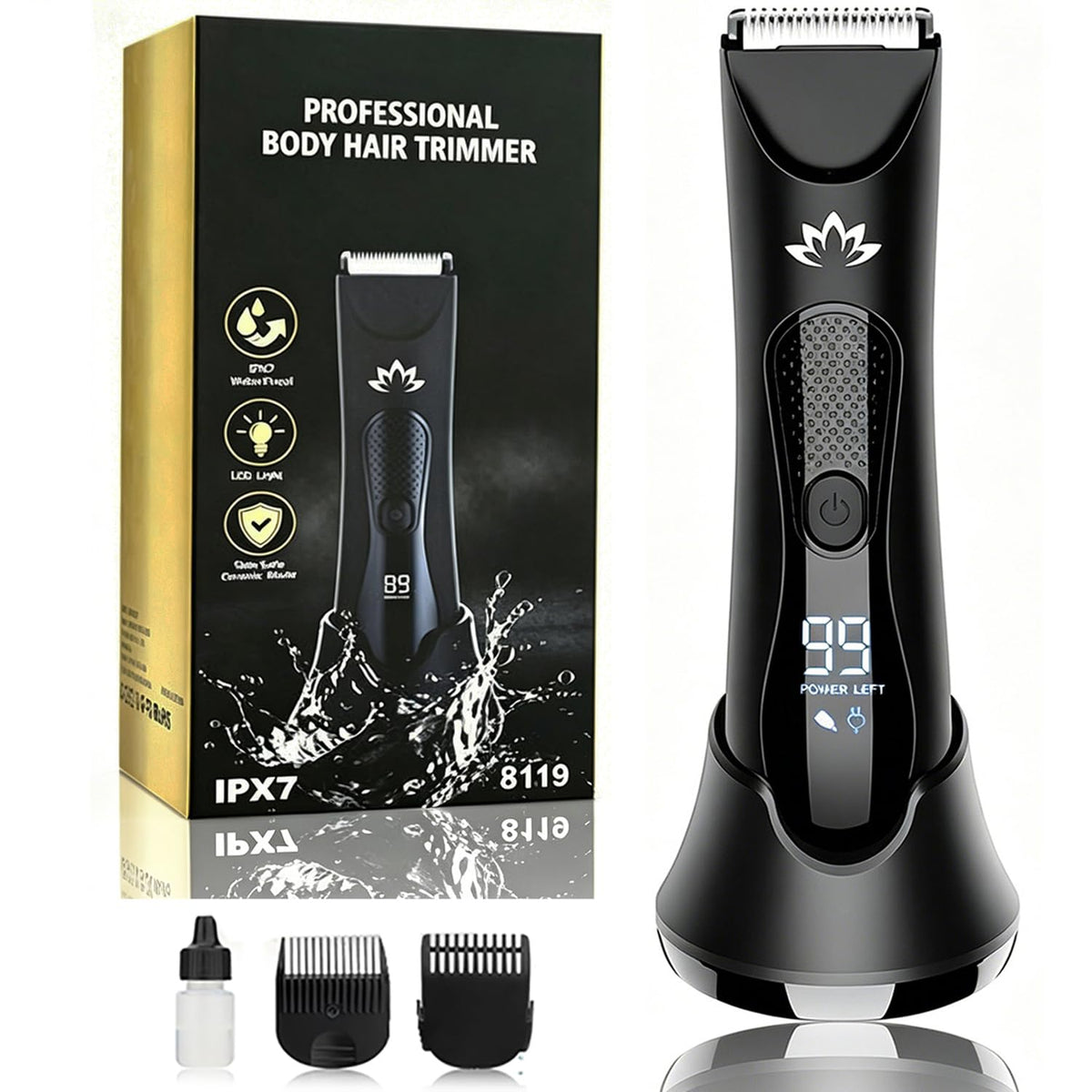 Suttik front view packaging showing the groomer and accessories for easy identification