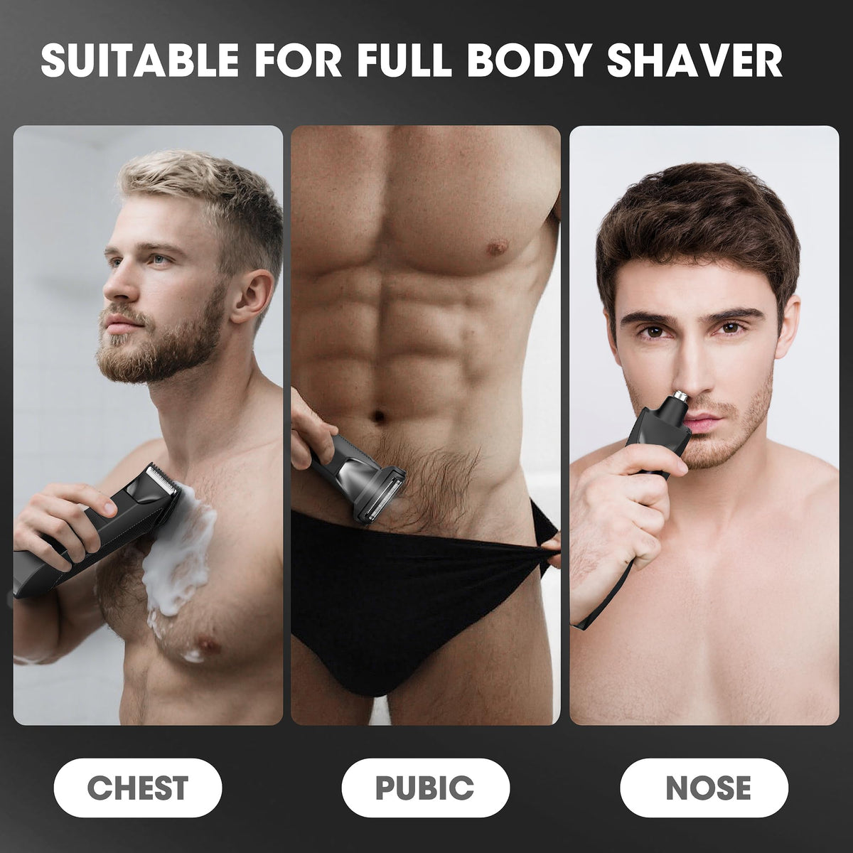 Suttik groin trimmer detail with round-tipped blades for safe grooming