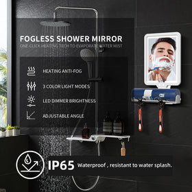 Suupvaor close-up of heated edge, fogless clarity during hot showers
