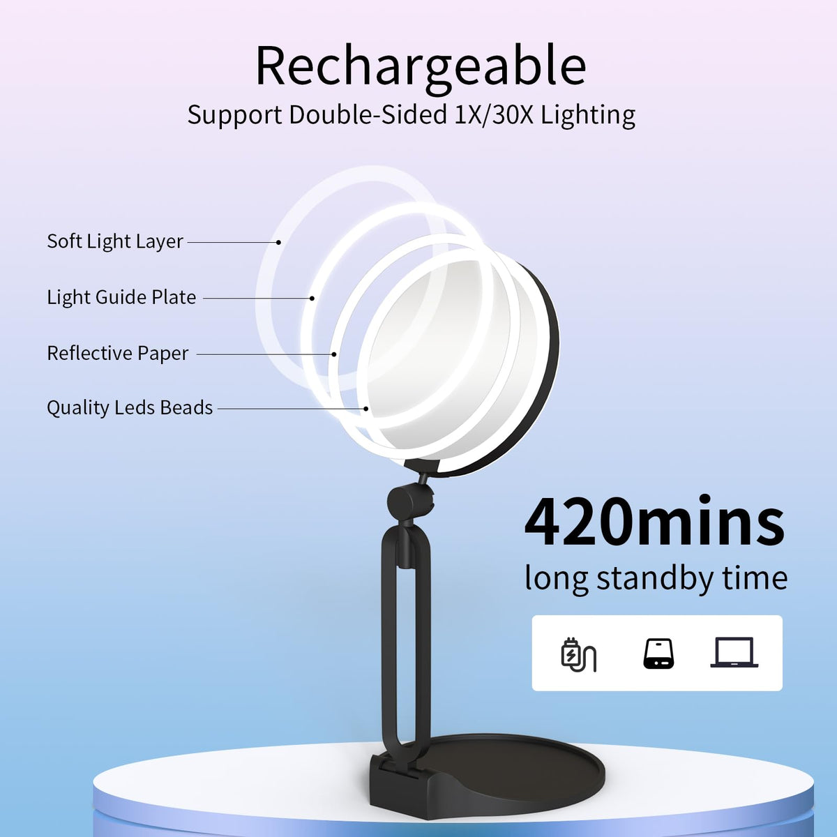 Suupvaor height extended demonstrating scale and adjustable viewing angles
