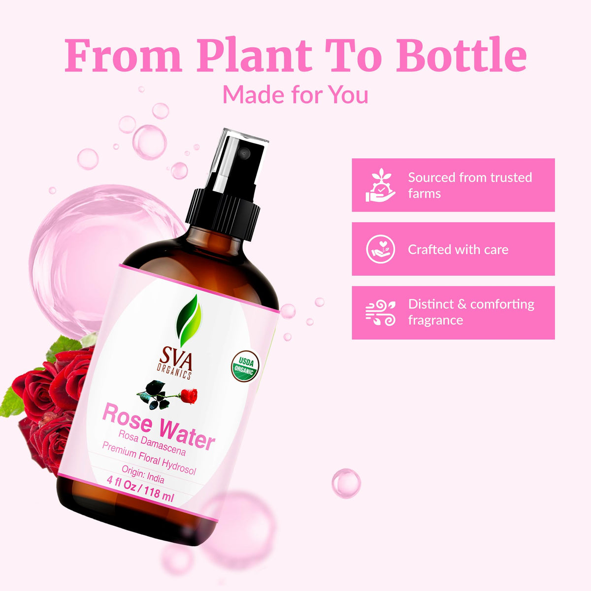 SVA ORGANICS facial mist in use on skin for instant refresh and dewy feel benefit