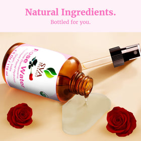SVA ORGANICS bottle label close-up showing distilled ingredients and cruelty-free benefit