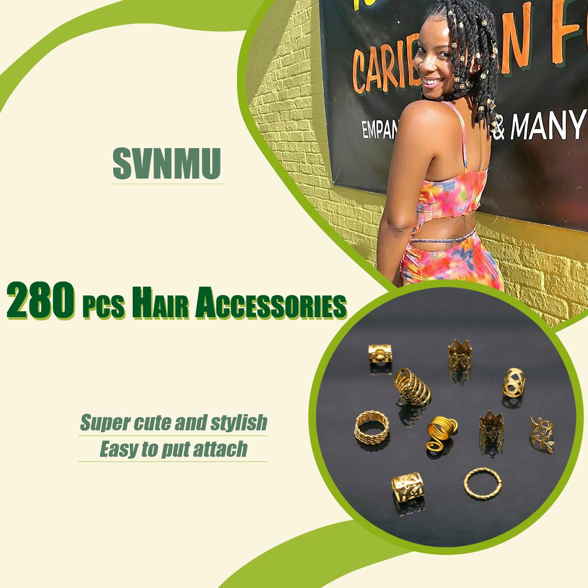 SVNMU flat-lay showing the variety of rings, cuffs and charms for styling versatility benefit