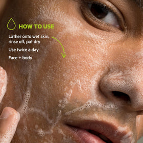 Application of SVR Sebiaclear on back to treat body congestion