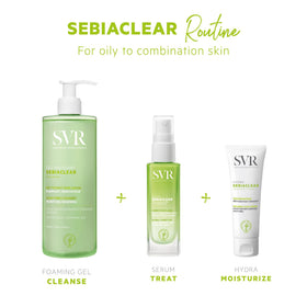 Close-up of SVR Sebiaclear ingredient label showing PHA and salicylic acid