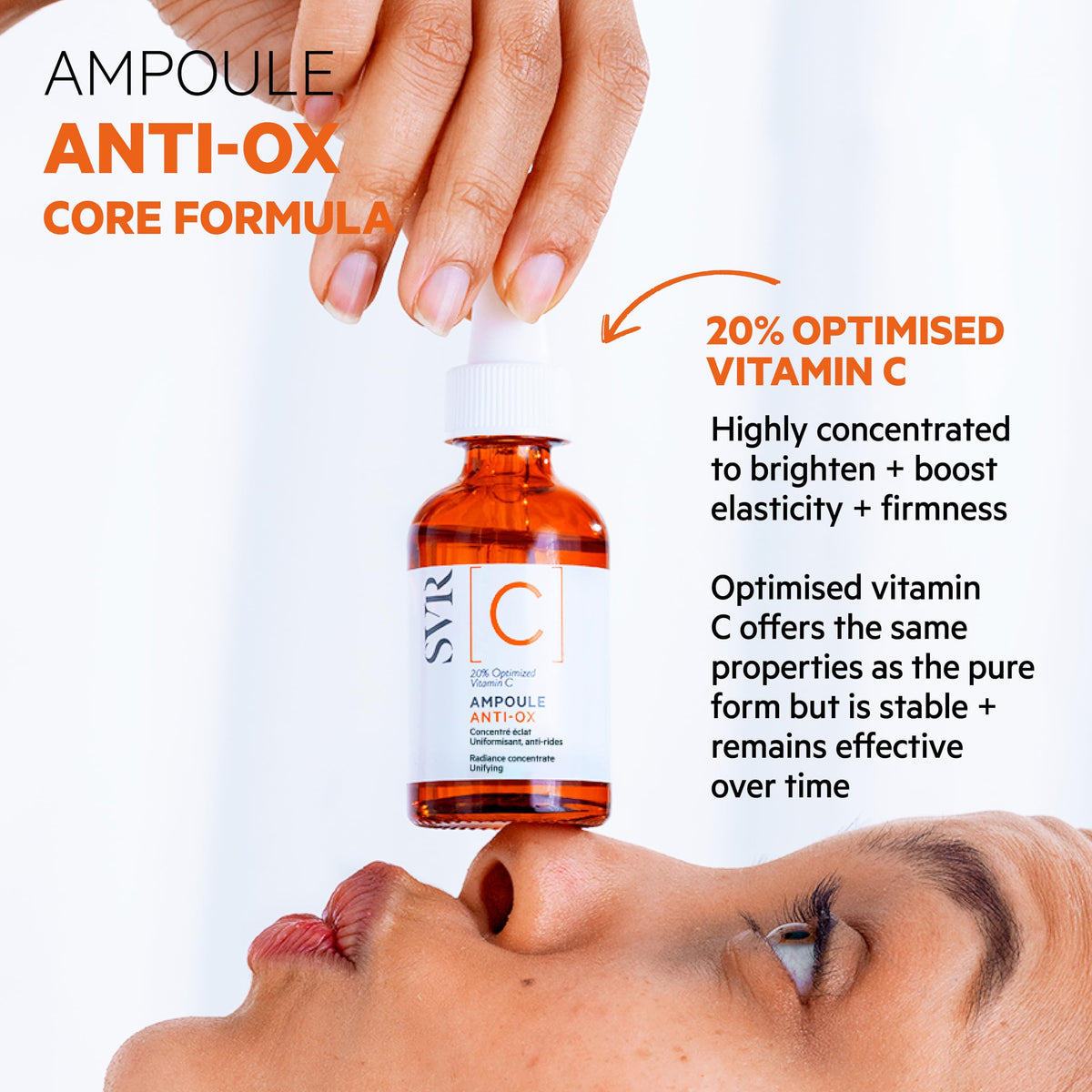 SVR product label detail highlighting 20% vitamin C concentration benefit