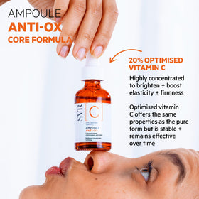 SVR product label detail highlighting 20% vitamin C concentration benefit
