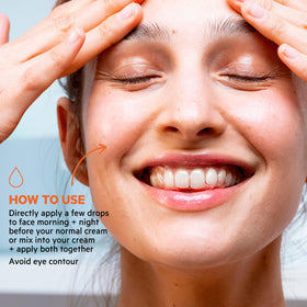 SVR hand applying serum to skin to show easy layering and hydration
