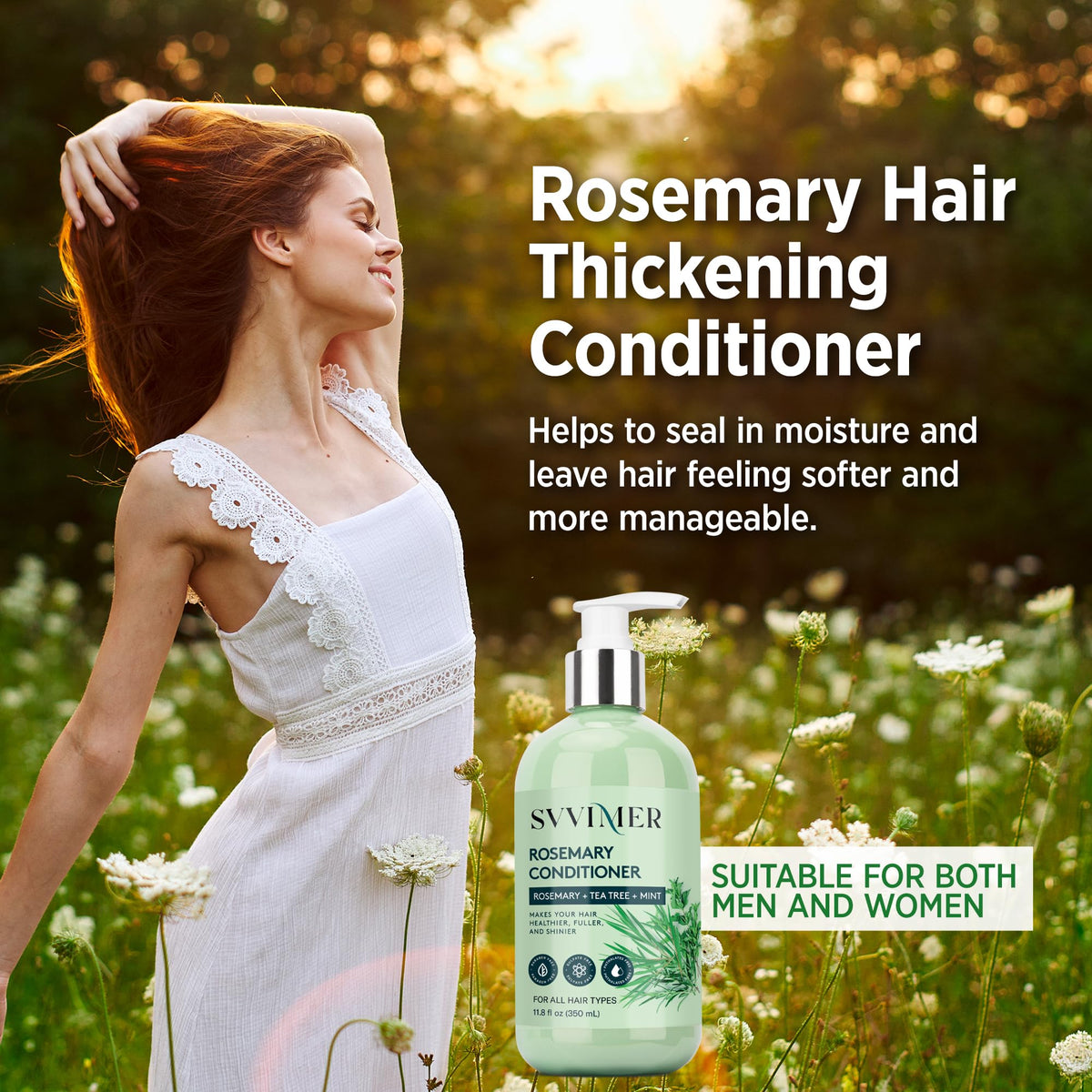 Svvimer applying conditioner to damp hair for detangling benefit