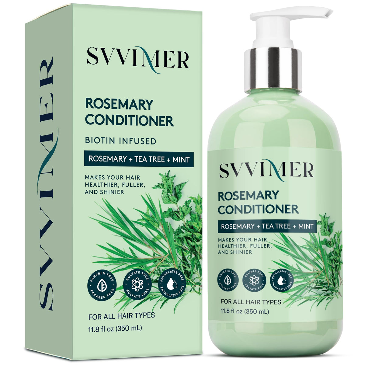 Svvimer front bottle showing packaging and rosemary benefits