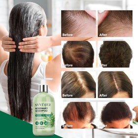 Svvimer shampoo pump and label close-up highlighting key ingredients