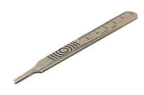 Swann-Morton stainless-steel texture close-up highlighting corrosion resistance and durability