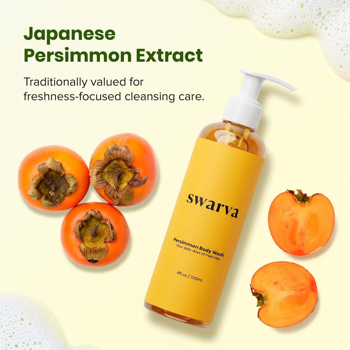 Swarva persimmon extract texture close-up highlighting natural ingredient benefit