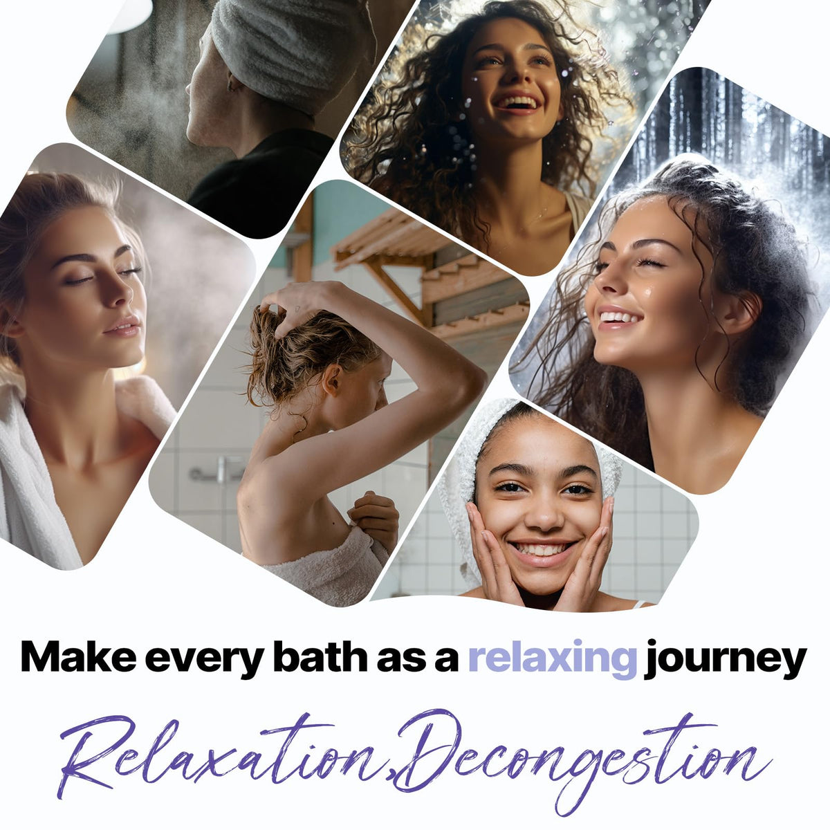 SWCANDY tablet placed in shower producing aromatic steam experience