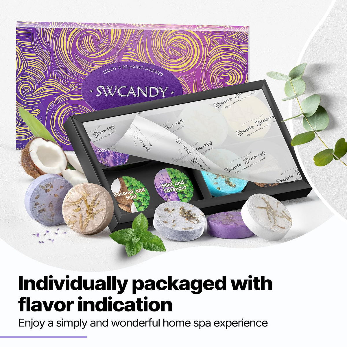 SWCANDY tablet beside toothpaste showing compact travel-friendly size