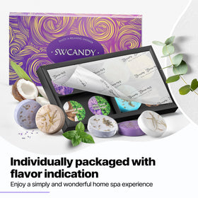 SWCANDY tablet beside toothpaste showing compact travel-friendly size