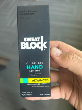SweatBlock stored in a desk drawer showing easy access for daily routine