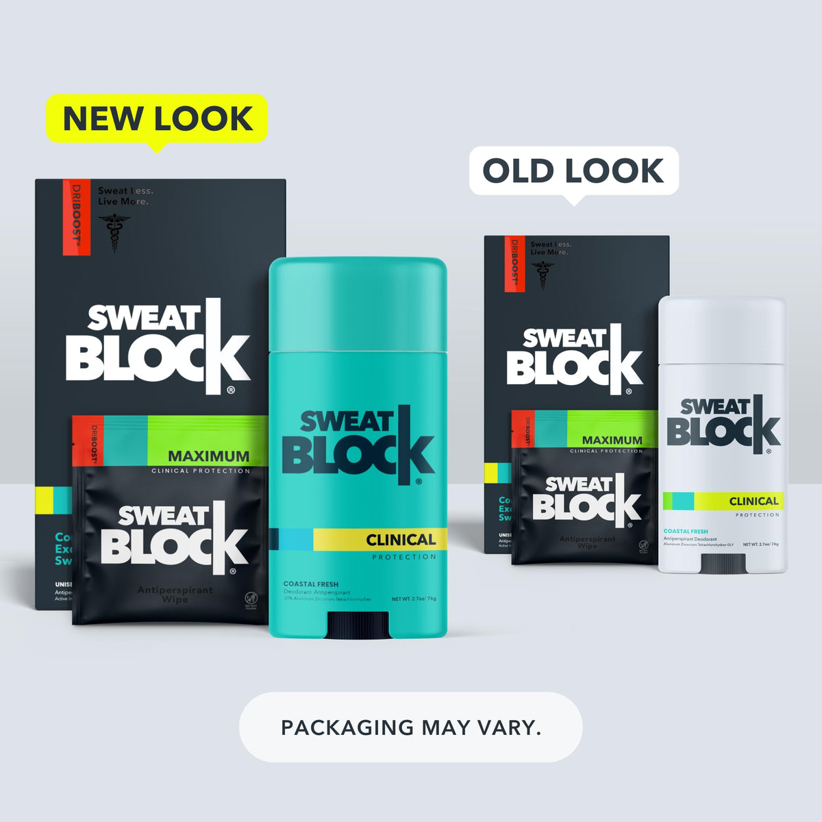 Close-up of SweatBlock DRIBOOST wipe texture and saturated applicator area