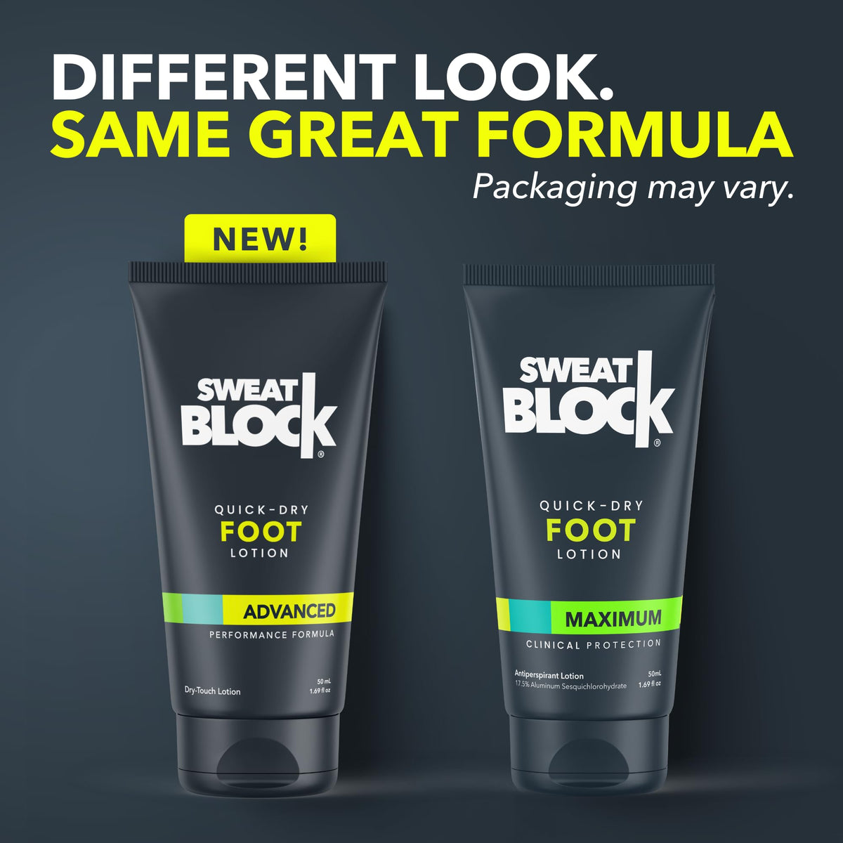 SweatBlock bottle on bathroom shelf conveying daily routine convenience
