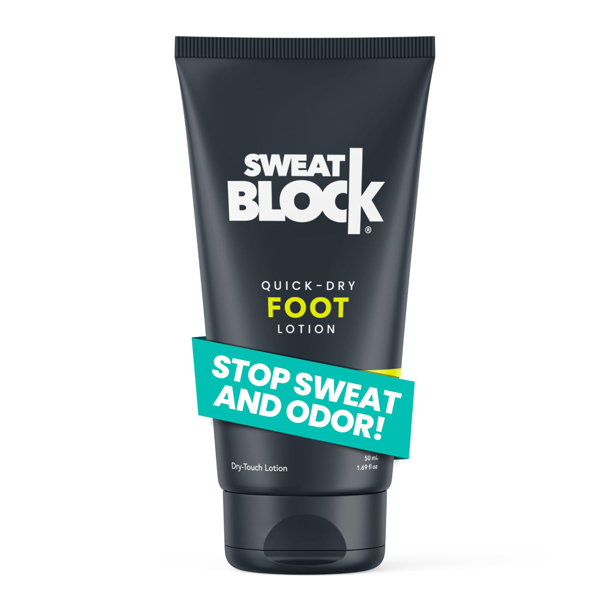 SweatBlock front packaging showing product and benefits for quick reference