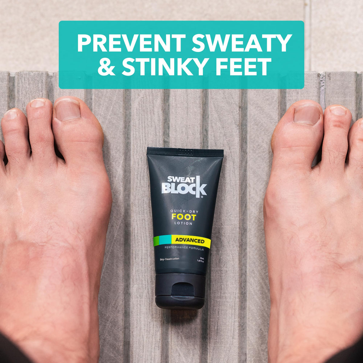 SweatBlock ingredient label close-up emphasizing clean, paraben-free formula