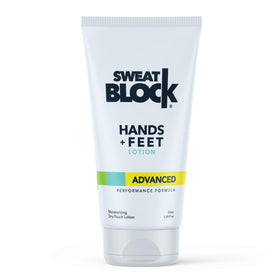 SweatBlock front packaging showing clinical-strength travel bottle for confidence