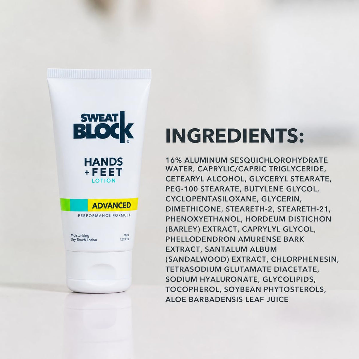 SweatBlock applied before putting on sneakers to keep feet drier and fresher
